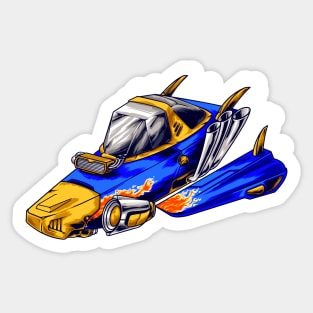 Space Ship Racer Illustration Sticker